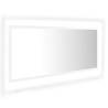 LED Bathroom Mirror High Gloss White 100x8.5x37 cm