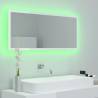 LED Bathroom Mirror High Gloss White 100x8.5x37 cm