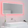 LED Bathroom Mirror High Gloss White 100x8.5x37 cm