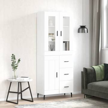 Stylish Highboard White 69.5x34x180 cm | Hipomarket UK