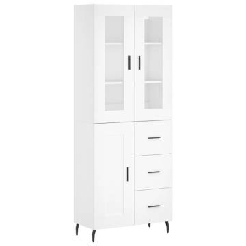 Stylish Highboard White 69.5x34x180 cm | Hipomarket UK