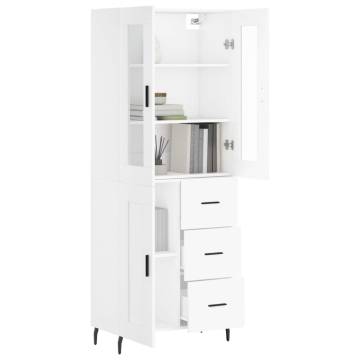 Stylish Highboard White 69.5x34x180 cm | Hipomarket UK