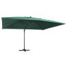 Cantilever Umbrella with LED Lights and Aluminium Pole 400x300 cm Green Colour green Size 400 x 300 cm (7 x 5 cm) Quantity in Package 1 