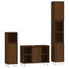 3 Piece Bathroom Furniture Set - Brown Oak Engineered Wood