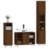 3 Piece Bathroom Furniture Set - Brown Oak Engineered Wood