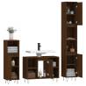 3 Piece Bathroom Furniture Set - Brown Oak Engineered Wood