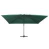 Cantilever Umbrella with LED Lights - Green 400x300 cm