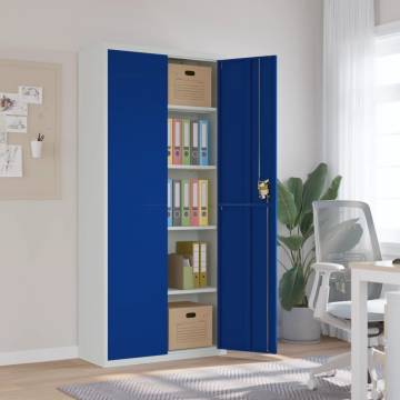 Light Grey & Blue File Cabinet - 90x40x200 cm | Hipo Market