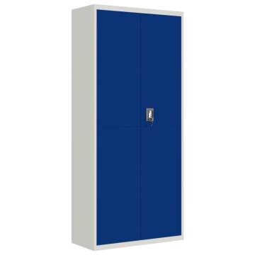 Light Grey & Blue File Cabinet - 90x40x200 cm | Hipo Market