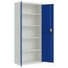 Light Grey & Blue File Cabinet - 90x40x200 cm | Hipo Market