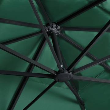 Cantilever Umbrella with LED Lights - Green 400x300 cm