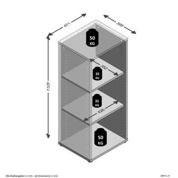 FMD Storage Shelf with 3 Compartments - Oak | Hipomarket