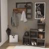 FMD Wall-mounted Coat Rack with 4 Compartments - Anthracite & Brown