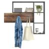 FMD Wall-mounted Coat Rack with 4 Compartments - Anthracite & Brown