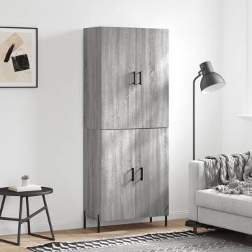 Stylish Highboard Grey Sonoma - 69.5x34x180 cm | HipoMarket