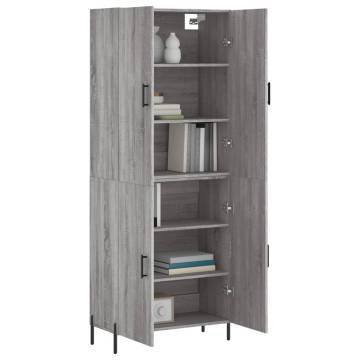 Stylish Highboard Grey Sonoma - 69.5x34x180 cm | HipoMarket