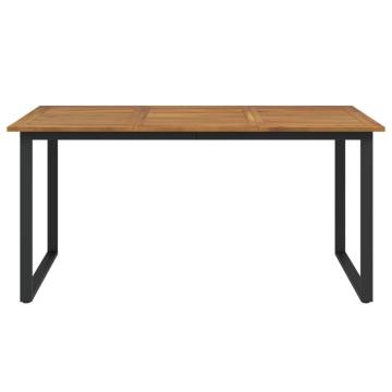 Garden Table with U-Shaped Legs | Solid Acacia Wood 160x80 cm