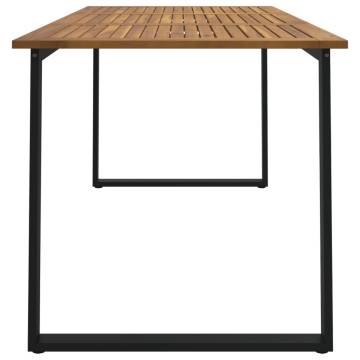 Garden Table with U-Shaped Legs | Solid Acacia Wood 160x80 cm