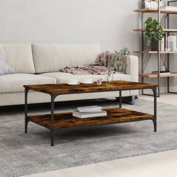 Elegant Smoked Oak Coffee Table - 100x55 cm | HipoMarket