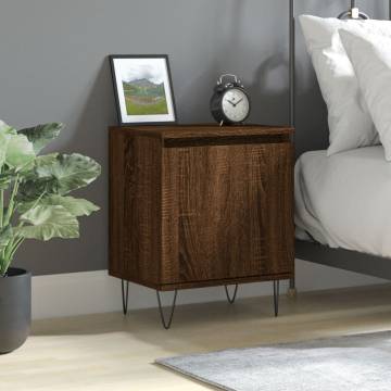 Brown Oak Bedside Cabinet - Engineered Wood | HipoMarket