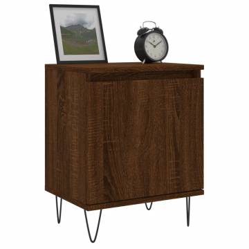 Brown Oak Bedside Cabinet - Engineered Wood | HipoMarket