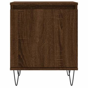 Brown Oak Bedside Cabinet - Engineered Wood | HipoMarket