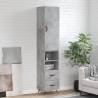 Highboard Concrete Grey 34.5x34x180 cm Engineered Wood Colour concrete grey Quantity in Package 1 Model 2 drawers 2 shelves 