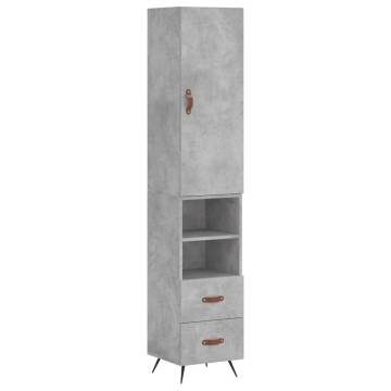 Stylish Highboard in Concrete Grey - 180 cm Engineered Wood