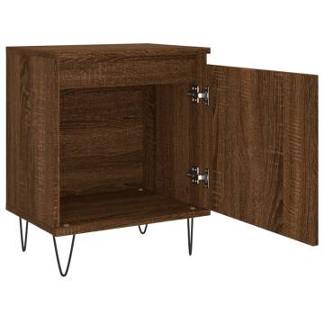 Brown Oak Bedside Cabinet - Engineered Wood | HipoMarket