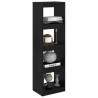 Stylish Black Book Cabinet Room Divider - Pinewood 40x30x135.5 cm