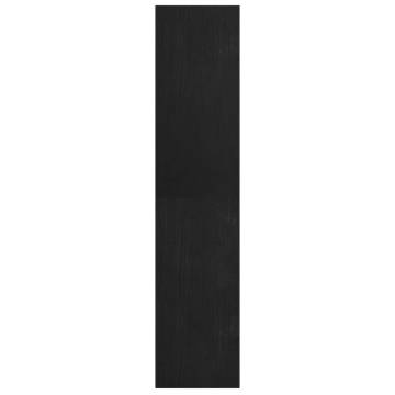 Stylish Black Book Cabinet Room Divider - Pinewood 40x30x135.5 cm