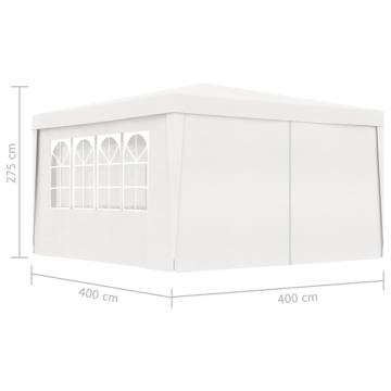 Professional Party Tent 4x4m with Side Walls - White