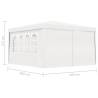 Professional Party Tent 4x4m with Side Walls - White