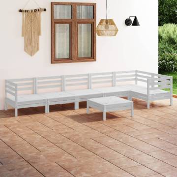 7 Piece Garden Lounge Set | Durable Solid Pinewood White