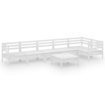 7 Piece Garden Lounge Set | Durable Solid Pinewood White