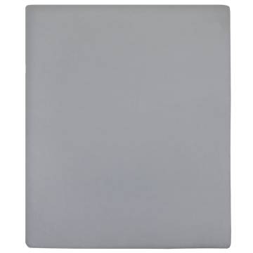 Jersey Fitted Sheet Grey 140x200 cm - 100% Cotton