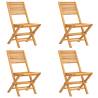 Folding Garden Chairs - 4 Pcs Solid Teak Wood - HipoMarket UK