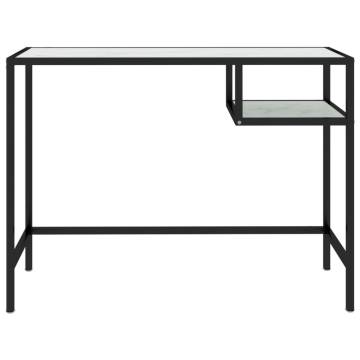 Stylish White Marble Computer Desk - 100x36x74 cm