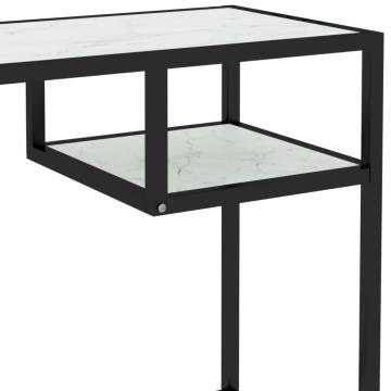 Stylish White Marble Computer Desk - 100x36x74 cm