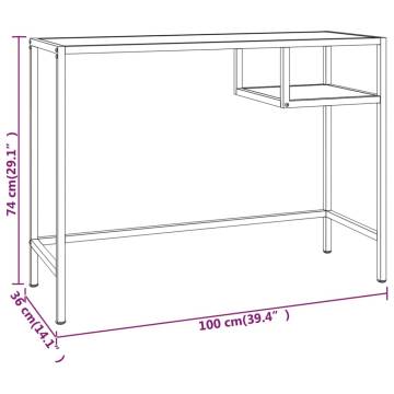 Stylish White Marble Computer Desk - 100x36x74 cm