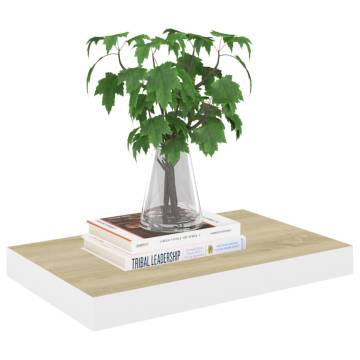 Floating Wall Shelf Oak and White - Stylish & Durable Design