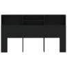 Headboard Cabinet Black 180x19x103.5 cm - Stylish Bedroom Storage