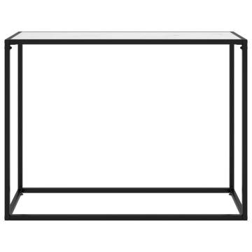 White Console Table 100x35x75 cm | Modern Tempered Glass