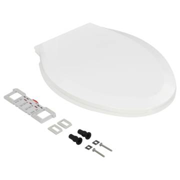 Soft-Close Toilet Seat with Quick-Release Design - White