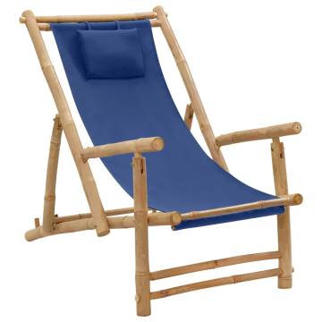 Buy Stylish Navy Blue Bamboo Deck Chair - Comfortable & Durable