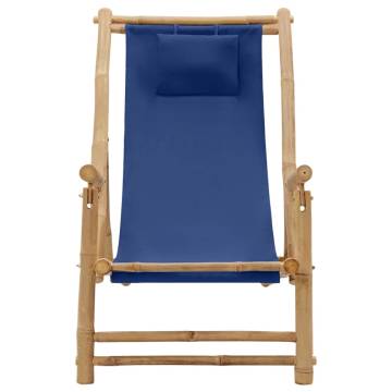 Buy Stylish Navy Blue Bamboo Deck Chair - Comfortable & Durable