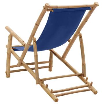 Buy Stylish Navy Blue Bamboo Deck Chair - Comfortable & Durable