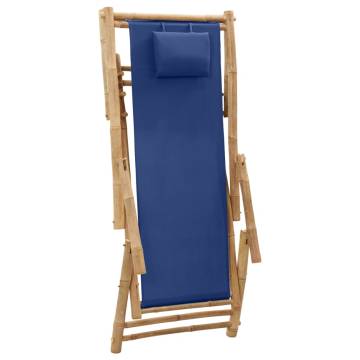 Buy Stylish Navy Blue Bamboo Deck Chair - Comfortable & Durable