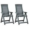 Garden Reclining Chairs - 2 pcs Plastic Green for Relaxation