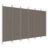 6-Panel Anthracite Room Divider - 300x220 cm Fabric